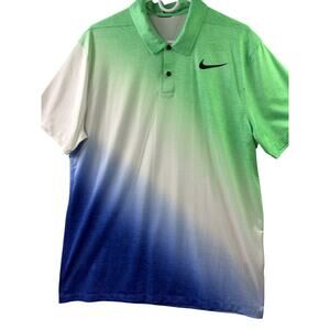 Nike Tiger Woods Collection Golf Polo – Green Blue Ombre – Size L